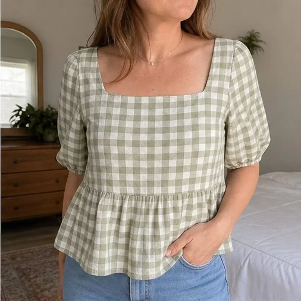 Olive Tie Neck Blouse